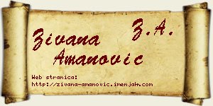 Živana Amanović vizit kartica